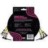 imageErnie Ball 6in AngleAngle Patch Cable 3Pack White P06051Black