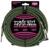 imageErnie Ball Braided Instrument Cable StraightAngle 10ft Neon Yellow P06080GreenBlack