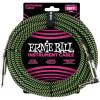 imageErnie Ball Braided Instrument Cable StraightAngle 10ft Neon Yellow P06080Neon GreenBlack
