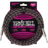 imageErnie Ball Braided Instrument Cable StraightAngle 10ft Neon Yellow P06080Purple Python