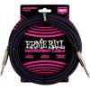 imageErnie Ball Braided Instrument Cable StraightAngle 10ft Neon Yellow P06080PurpleBlack
