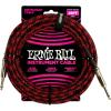 imageErnie Ball Braided Instrument Cable StraightAngle 10ft Neon Yellow P06080RedBlack