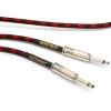imageErnie Ball Braided Instrument Cable StraightAngle 10ft Neon Yellow P06080RedBlack