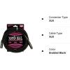 imageErnie Ball Braided XLR Mircrophone Cable 20ft Black P06392Braided Black