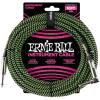 imageErnie Ball Braided Instrument Cable StraightAngle 10ft Neon Yellow P06080Neon GreenBlack