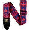 imageErnie Ball Jacquard GuitarBass StrapRed and Blue Peace Love Dove