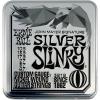 imageErnie Ball John Mayer Silver Slinky Nickel Wound Electric Guitar Strings 3Pack Tin  10547 Gauge3Pack Tin