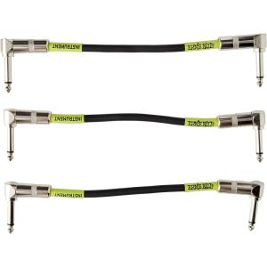 imageErnie Ball 6in AngleAngle Patch Cable 3Pack White P06051Black