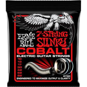 imageErnie Ball 7String Power Slinky Cobalt Electric Guitar Strings 1158 Gauge P02729Skinny Top Heavy Bottom 1062