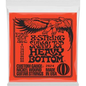 imageErnie Ball 8String Skinny Top Heavy Bottom Slinky Nickel Wound Electric Guitar Strings 980 Gauge P02624Skinny Top Heavy Bottom 980