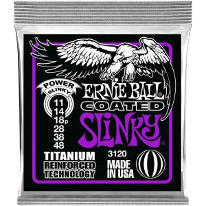 imageErnie Ball Beefy Slinky Coated Titanium Electric Guitar Strings 1154 Gauge P03127Power 1148
