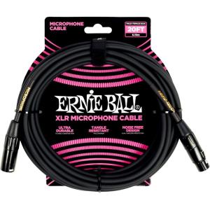 imageErnie Ball Braided XLR Mircrophone Cable 20ft Black P06392Black