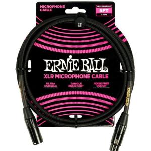 imageErnie Ball Braided XLR Mircrophone Cable 20ft Black P06392Braided Black