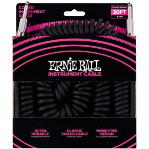 imageErnie Ball Coiled Instrument Cable StraightAngle 30ft White P06045Black
