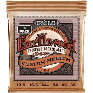 imageErnie Ball Earthwood Custom Light Phosphor Bronze Acoustic Guitar Strings 11554 Gauge P02145Custom Medium 12556