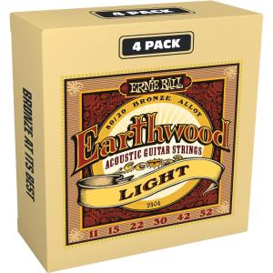 imageErnie Ball Earthwood Medium 8020 Bronze Acoustic Guitar Strings 1356 Gauge P02002Single Pack4Pack