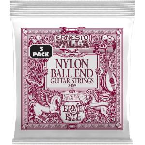 imageErnie Ball Ernesto Palla Clear ampamp Silver TieOn Classical Guitar Strings 2842 Gauge P02403Black  Gold