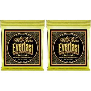 imageErnie Ball Everlast Extra Light Phosphor Bronze Acoustic Guitar Strings 1050 Gauge P02550Extra Light Pack of 2