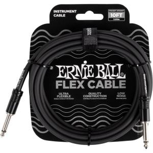 imageErnie Ball Instrument Cable 14quot Mono Green 10ft P06414Black