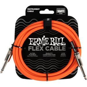 imageErnie Ball Instrument Cable 14quot Mono Green 10ft P06414Orange