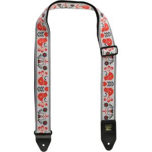 imageErnie Ball Jacquard GuitarBass StrapRed Bird Winter