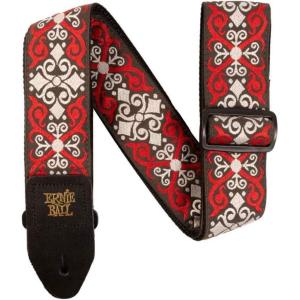 imageErnie Ball Jacquard GuitarBass StrapRed Trellis