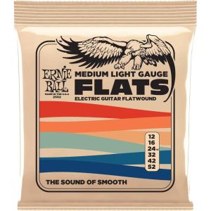 imageErnie Ball Light Stainless Steel Flatwound Electric Guitar Strings  1150 GaugeMedium Light 1252