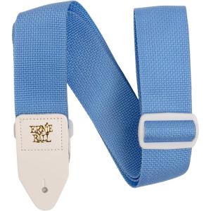 imageErnie Ball Polypro Guitar Strap Burgundy P04047Soft Blue With White