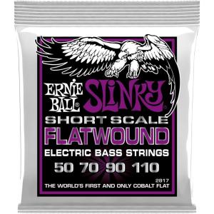 imageErnie Ball Power Slinky Flatwound Short Scale Electric Bass Strings 50110 Gauge P02817Power 50110